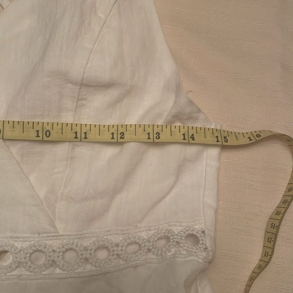 White Cotton Open backed Mini Dress. - Picture 10 of 10